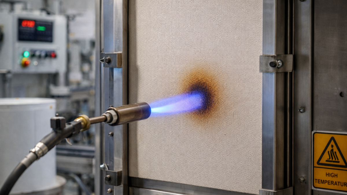 IMO fire test procedure applied to marine wall panel to evaluate flame spread and fire resistance