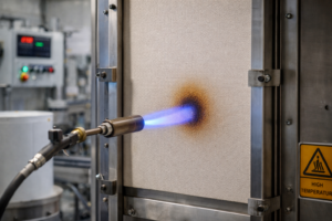 IMO fire test procedure applied to marine wall panel to evaluate flame spread and fire resistance